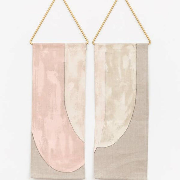 Pez Pink and Natural Oyster Wall Hanging by Conejo & Co.