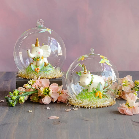 Baby Animal Glass Dome Ornament