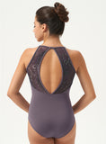 Printed Halter Leotard M8028LM by Mirella