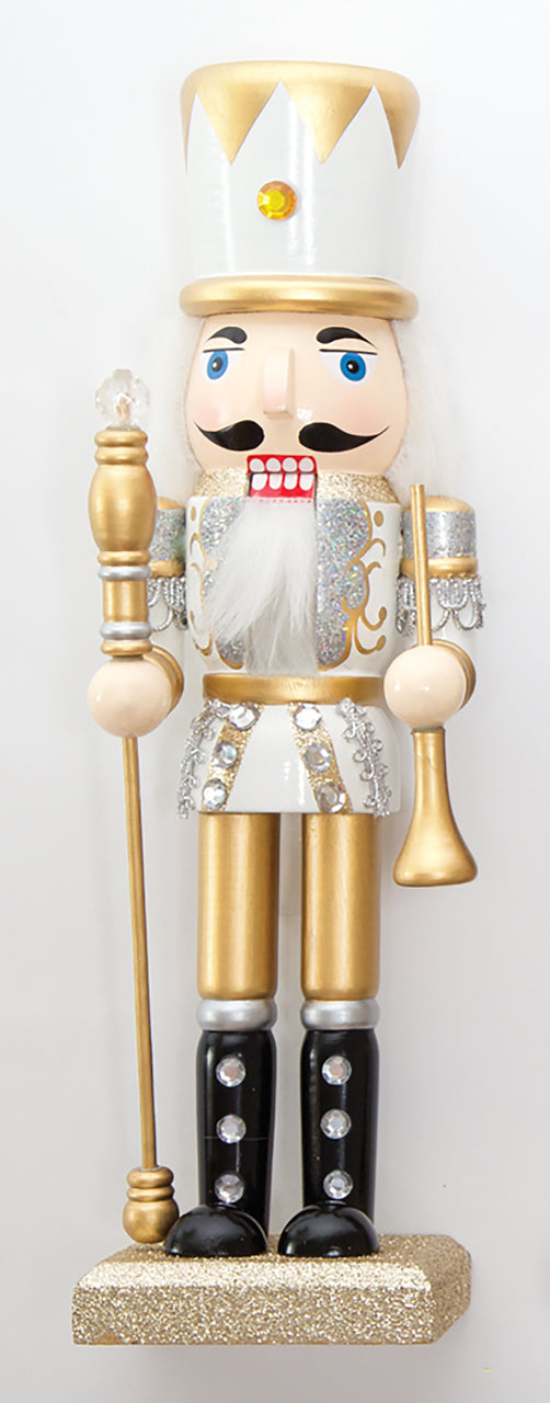 White Gold Small Wooden Nutcracker