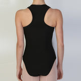 Black Contour Zip-Up Leotard by Bullet Pointe