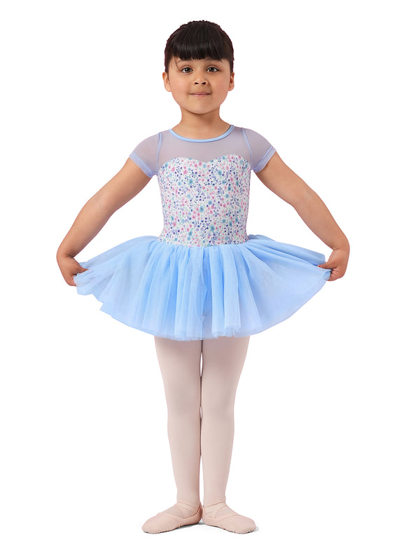 Floral Cap Sleeve Tutu Leotard M1554C by Mirella