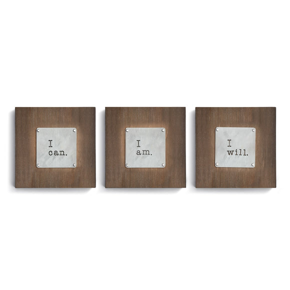 Triptych Wall Art: I Am I Can I Will