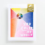 Card and 22 Karat Lapel Pin Sets You Color My World
